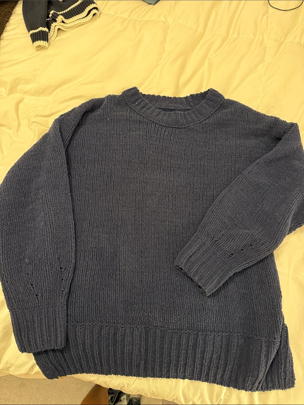 aerie Navy Blue Crewneck Knit Sweater